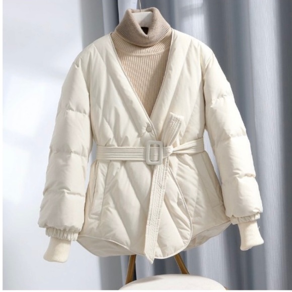 New Puff Down Quilted Tan color Streetwear Fashion women Autumn Winter Coat - Picture 8 of 16